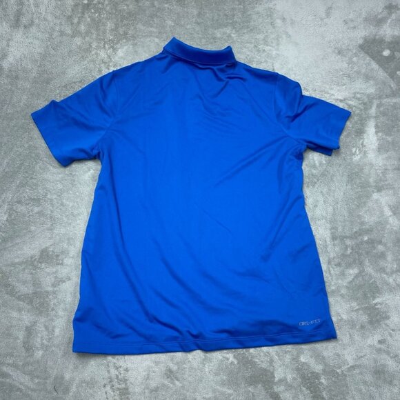Nike Dri-Fit Polo Shirt Blue XL 100% Polyester Athletic Golf Short Sleeve a0699 - Picture 6 of 7